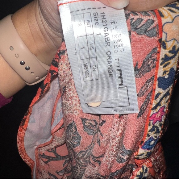 NWT BA&SH Gabriel floral long sleeve cutout Dress - Picture 12 of 14